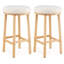 Ensemble de 2 tabourets de bar 27 po avec 2 repose-pieds rembourrés en tissu et tabourets de bar 27 po-452411867