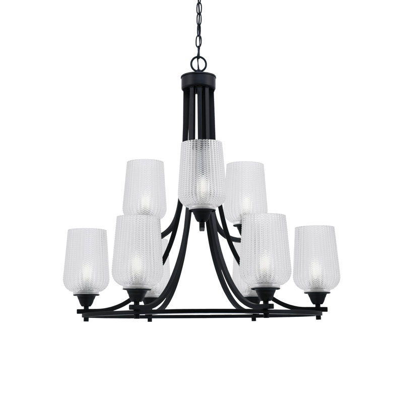 Paramount 9 Light Uplight Chandelier, White