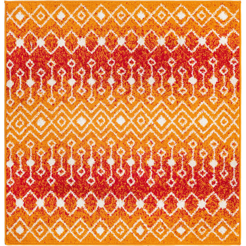 Abstract Indoor Rug, Square 4'