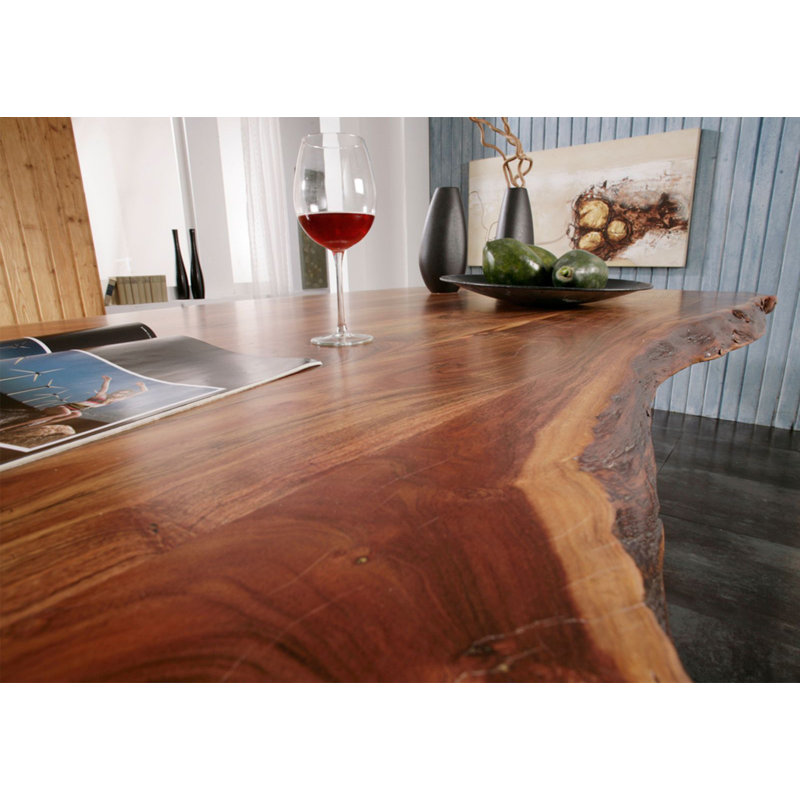 Freeform Acacia Solid Wood Dining Table, H78 x L210 x W110cm