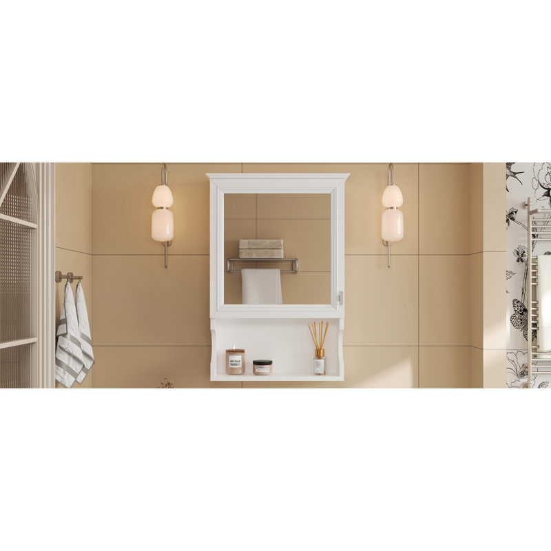 Armoire de salle de bain murale 20,14 lb, lignes élégantes, finition peinte, quincaillerie de haute qualité,