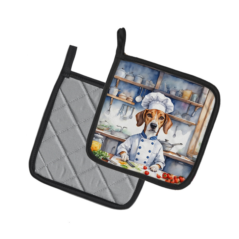 Caroline's Treasures The Dog Chef Polyester Potholder Set