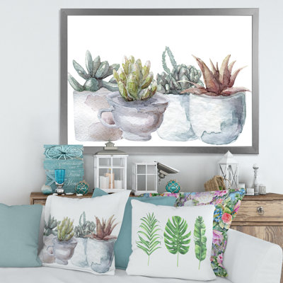 «Cactus and Succulent House Plants IV», reproduction sur toile encadrée