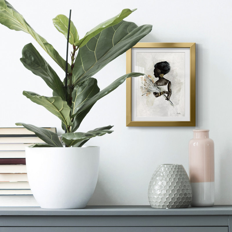 «Soft Inspiration I», reproduction encadrée, Blanc, Papier avec cadre doré