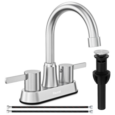 Centerset Bathroom Faucet with Drain Assembly