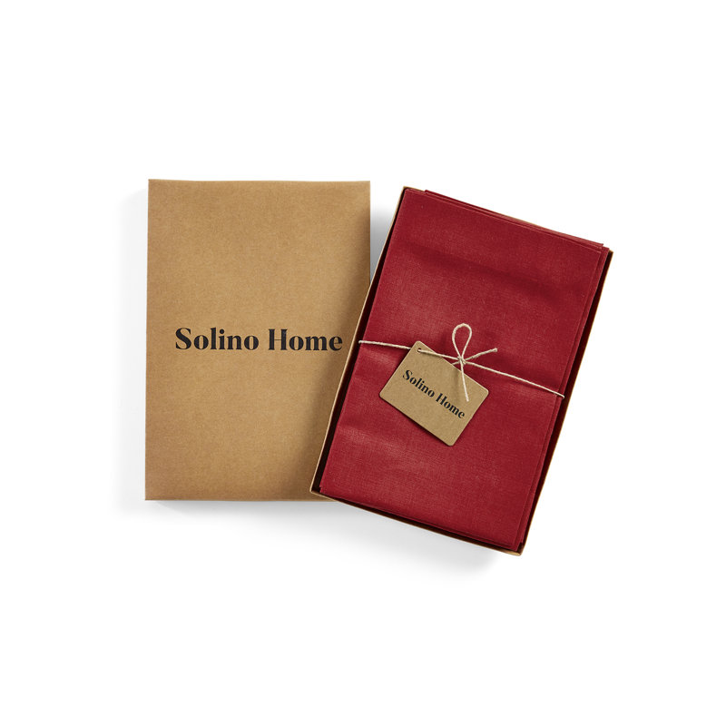 Diana - 100% Pure Linen Dinner Napkins, Cherry