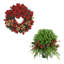 26" Holiday Wreath and UV Rated Boxwood Topiary