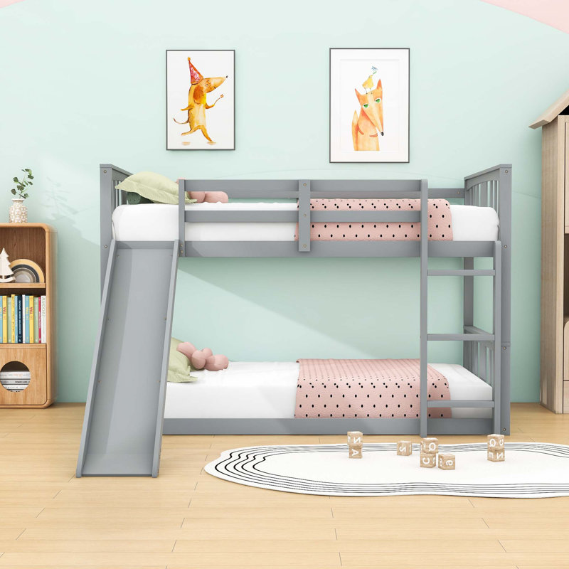  Lit superposé simple au-dessus d'un lit simple avec échelle Statesboro, gris