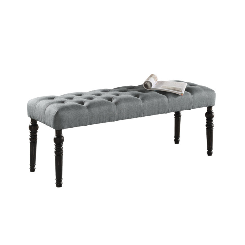 Banc de salle à manger capitonné en tissu Leviton, Gris