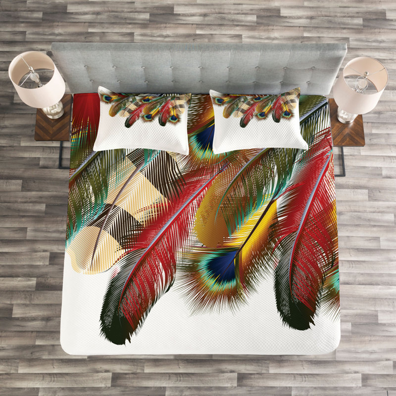 Kaela Multicolor Microfibre Bedspread, 220 x 264 cm