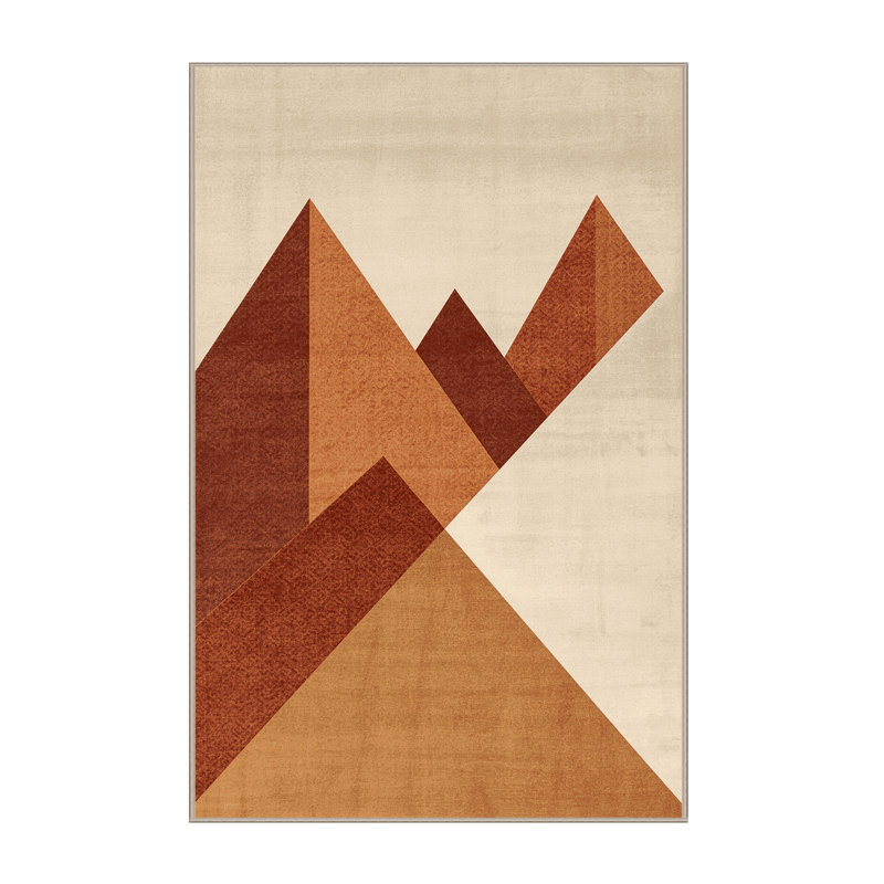 Tapis marocain doux et moelleux de couleur bohème Eiler - reliure beige, 6 X 9