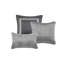 Édredon pour grand lit 7 pièces gris en diagonale avec literie élégante-124961197