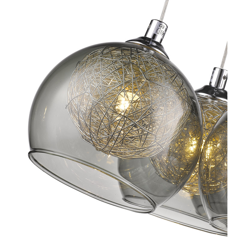 Theodore 6 - Light Glass/Aluminium Cluster Pendant
