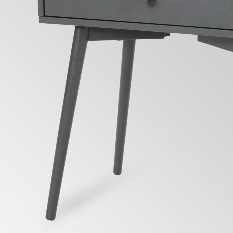 Table de bout avec rangement Eller, Gris foncé
