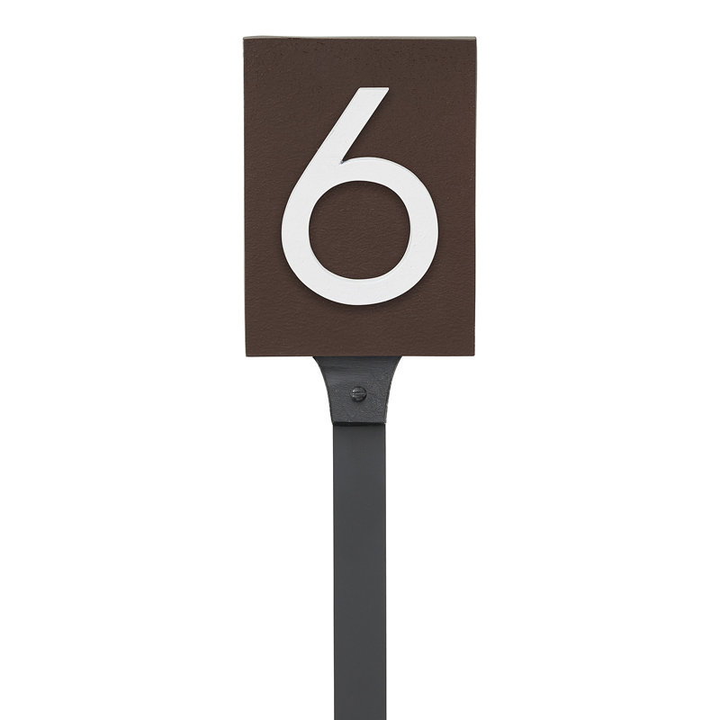 Enseigne d’adresse flottante sur 1 ligne, Bronze romain, Nickel satiné deux tons, Oui