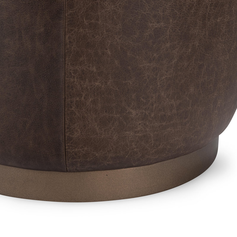 Clair Leather End Table, Dark Brown