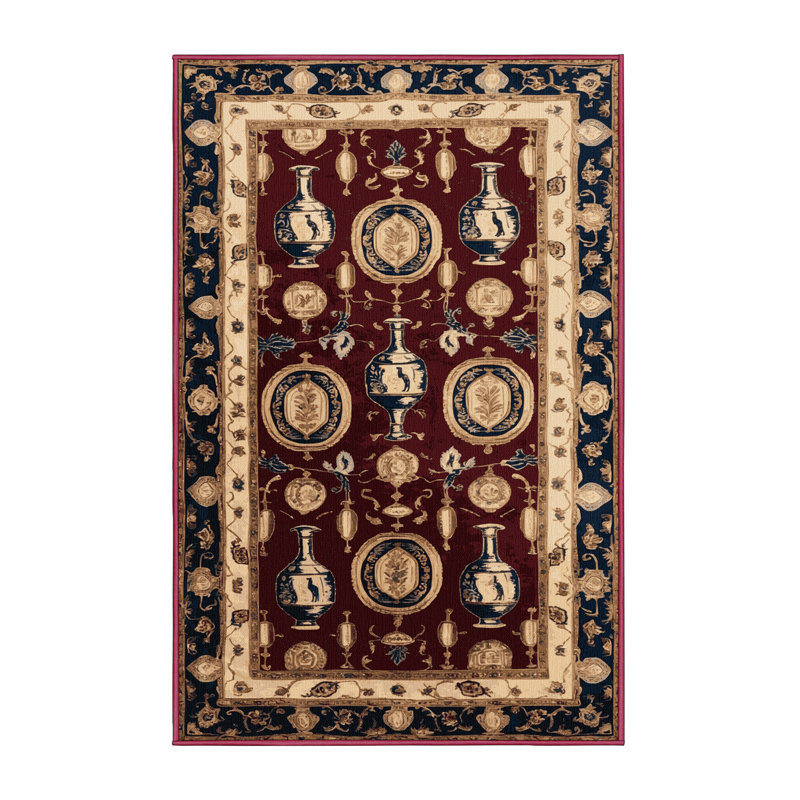 Tapis rouge français lavable à la machine, Tapis de couloir 2 pi x 5 pi