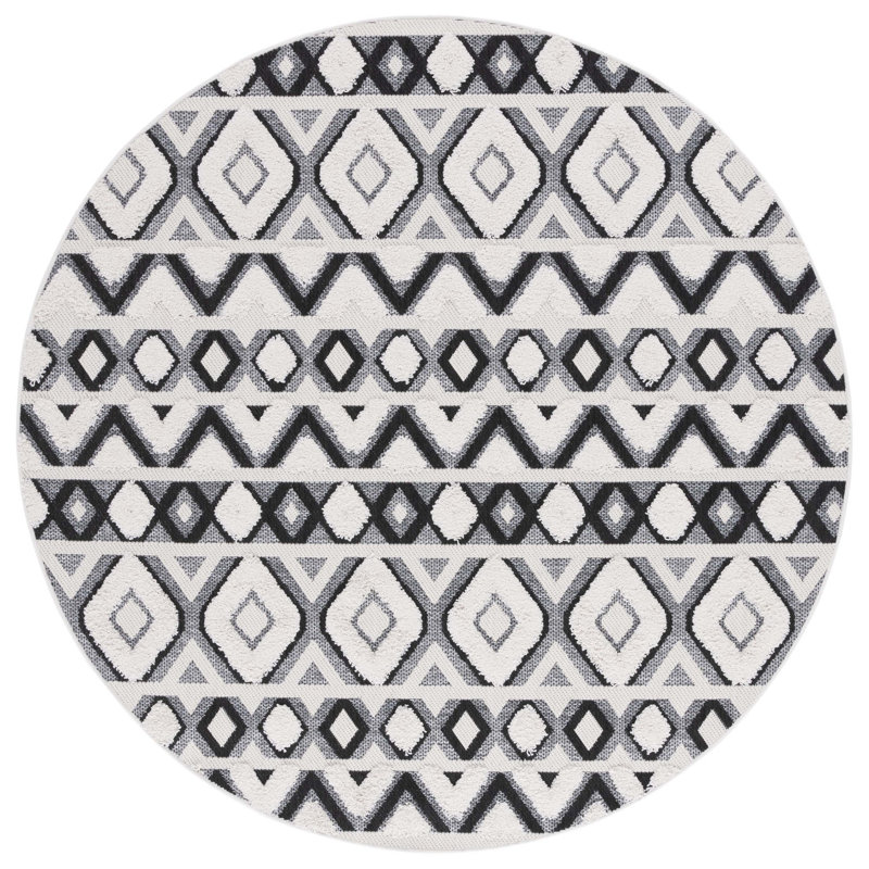 Cottage Performance Southwestern Indoor/Outdoor Area Rug, Round 6'7"