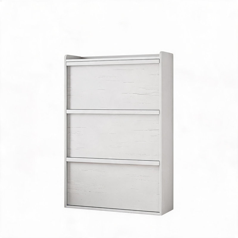 25 Pair Shoe Storage Cabinet, Antique White, 3