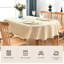 Nappe ovale brillante en jacquard beige 60 x 102 pouces