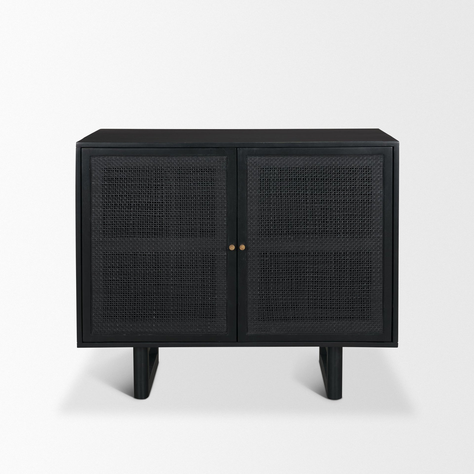 Cinna Solid Wood 2-Door Accent Cabinet, Black