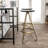 Spiroa 30" Modern Black & Gold Metal Backless Bar Stool, Armless Iron Geometric Frame with Integrated Footrest for Home Bar & Kitchen Island-1062454571