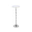 Table à boisson en aluminium argenté avec plateau en marbre blanc, l 10 po x P 10 po x H 26 po