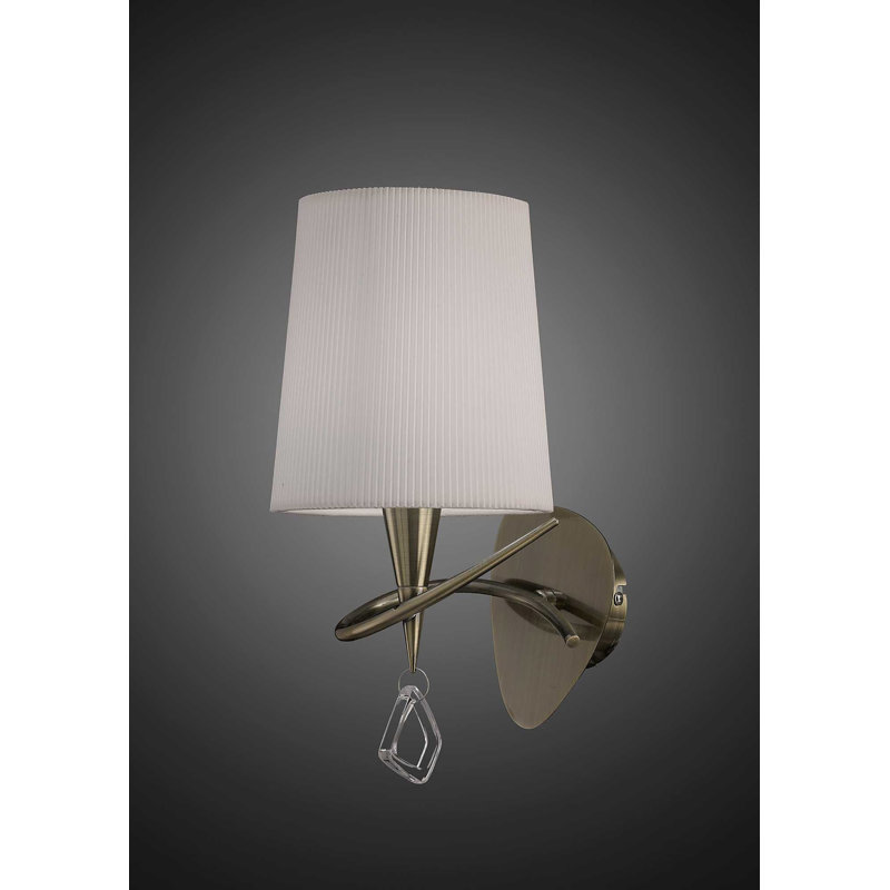 Contrada Armed Sconce, White, Antique Brass
