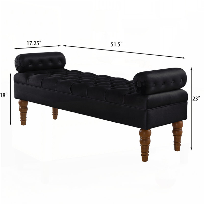 Upholstered Window Bench, Black