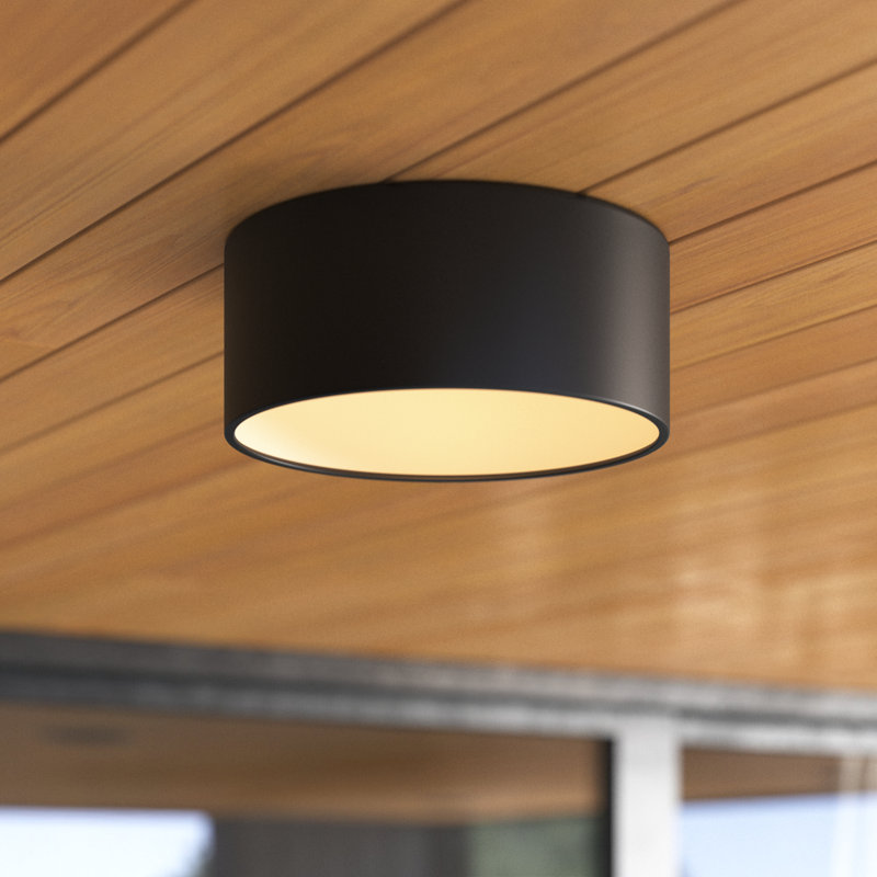 Leni LED Outdoor Flush Mount, Carbon Matte Black