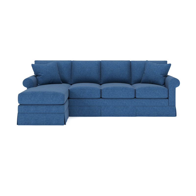 Friedman 2 - Piece Upholstered Sleeper Sectional, Classic Indigo Denim, Left Hand Facing