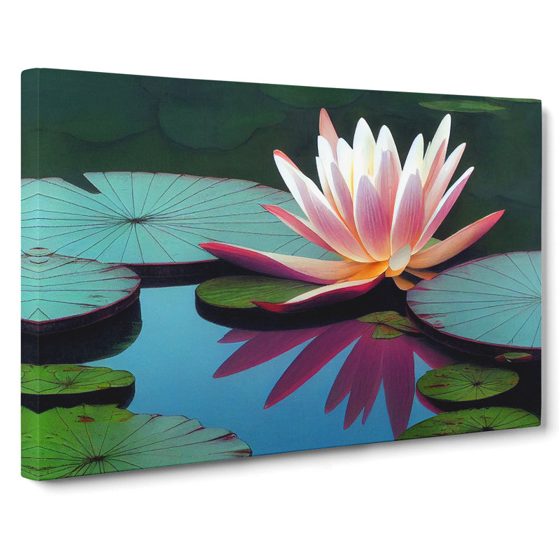 Fine Water Lily Pond - Wrapped Canvas, 35cm H x 50cm W x 3cm D