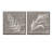 Minimal Botanical " White Foliage On Wood Effect Background " 2 - Pieces-56420163