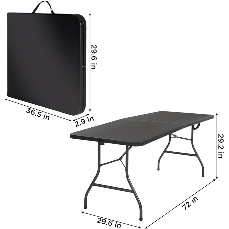 6Ft Molded Folding Banquet Table With Handle, Training Tables