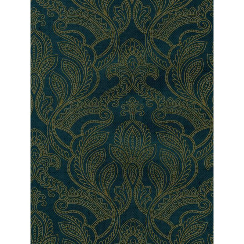 Rouleau de papier peint L 33 pi x l 21 po, Bleu marine / jaune