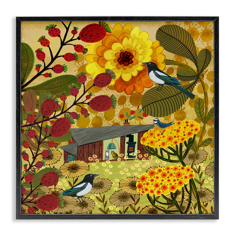 Giclée d'automne chaleureuse encadrée par Kay Widdowson, Giclée encadrée noir minuit, H 12 po x l 12 po