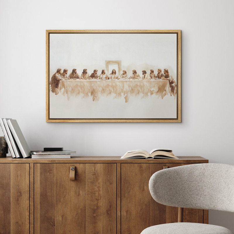 «The Last Supper», impression sur toile encadrée de décorations murales de chambre à coucher, Naturel, H 24 po x l 36 po