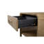 Table de bout Waterfall en brun, placages, courbes, design contemporain, tiroir de rangement et tablette, table en latte d'une largeur de 24,45 po, fabriquée en bois massif et plus douce, 63 lb