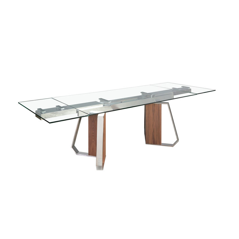 Extendable Glass Top Dining Table