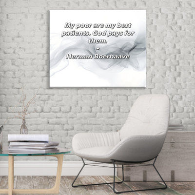 Astoria Grand Gallery Wrapped Canvas By Herman Boerhaave: "My poor are my best patients. God pays for