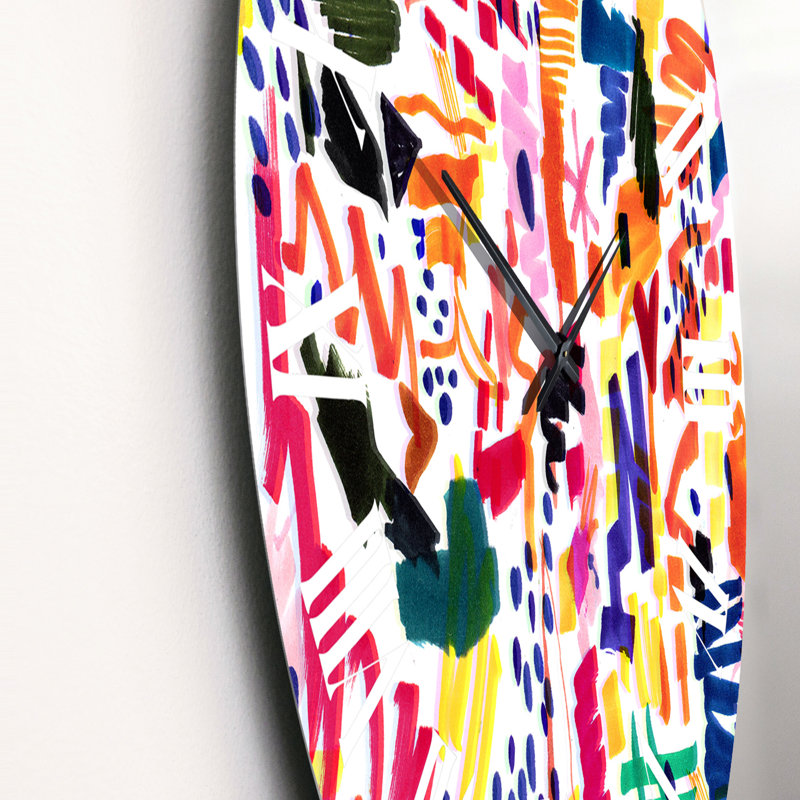 Horloge murale moderne moderne et multicolore futuriste, Moyen