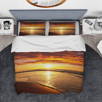 Ensemble de housse de couette designart vibrantes en soleil et en vagues