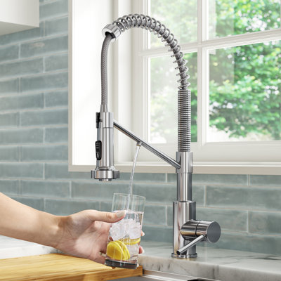KRAUS Bolden 2-in-1 Commercial Style Pull-Down Single Handle Water Filter Kitchen Faucet for Reverse Osmosis or Water Filtration System