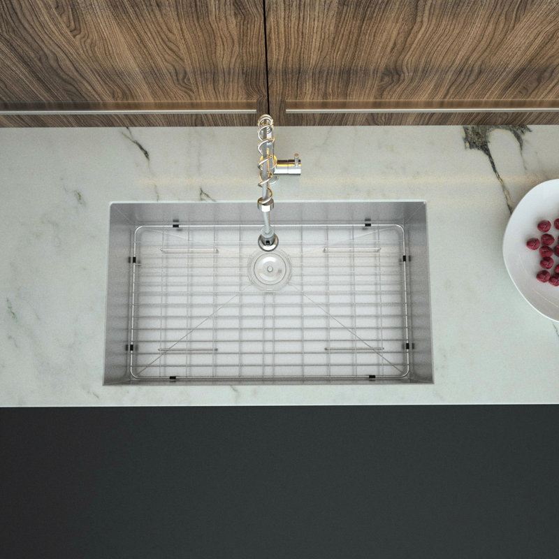 32 Inch Kitchen Basin Sink - 32"X19"X9" Undermount Stainless Steel With Hygienic Interior And Template Single Bowl Smooth Finish Efficient Water Flow