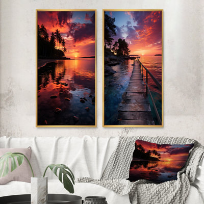«Dominicana Tropical Sunset Reflections», 2 pièces