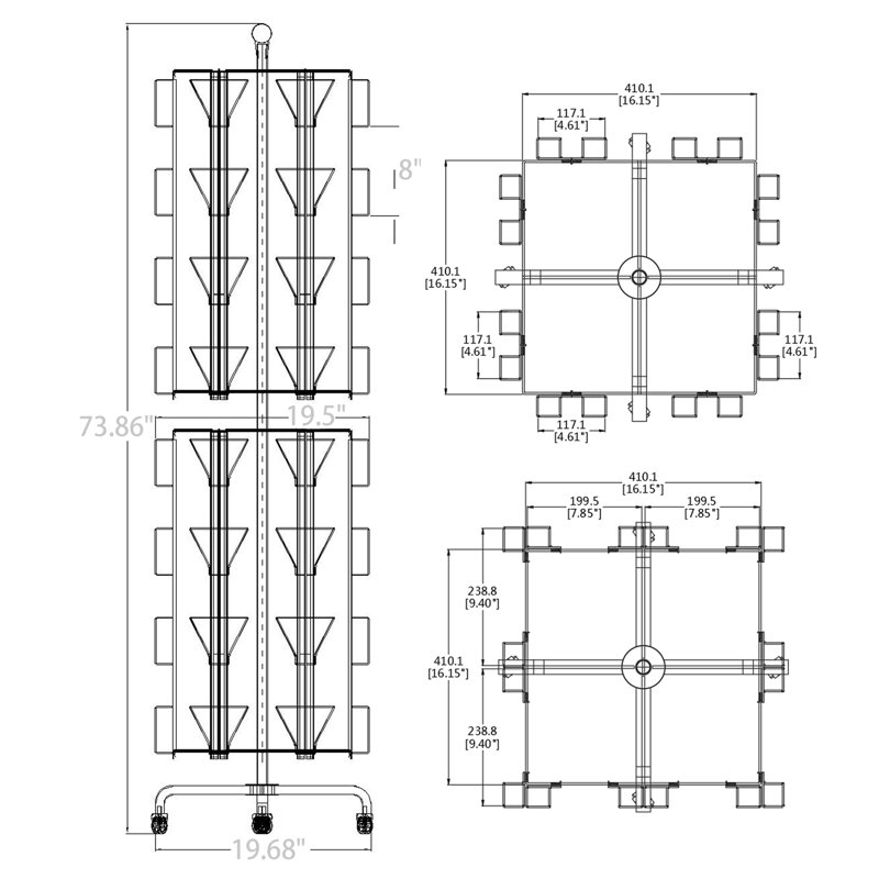 FixtureDisplays 74'' H Pamplet Rack, White