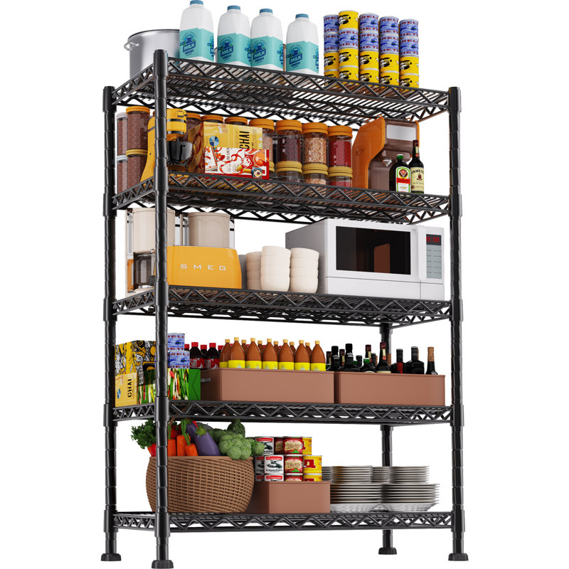 Wire Shelving Metal Storage Rack Adjustable Shelves,Standing Storage Shelf Units for Laundry Bathroom Kitchen Pantry Closet