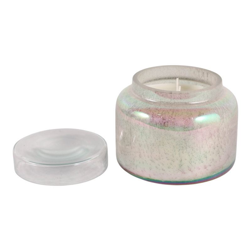 Bougie parfumée ronde en verre décorative pour le salon - Décoration d'ambiance moderne pour la chambre, une étagère ou une table basse