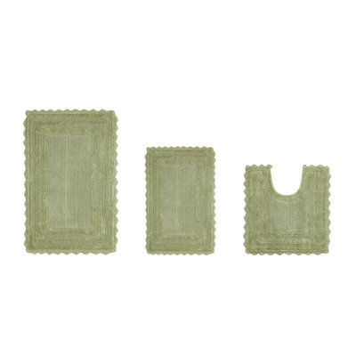 Ensemble de tapis pour salle de bain 100% coton touffeté et réversible, très absorbant et très doux lavable à la machine Rasika