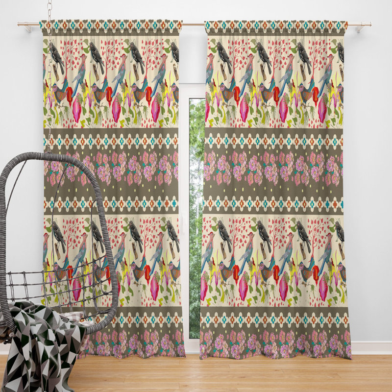 Panneaux de rideaux semi-transparents à motif floral (DSQ est fixé à 2), l 40 po x L 52 po